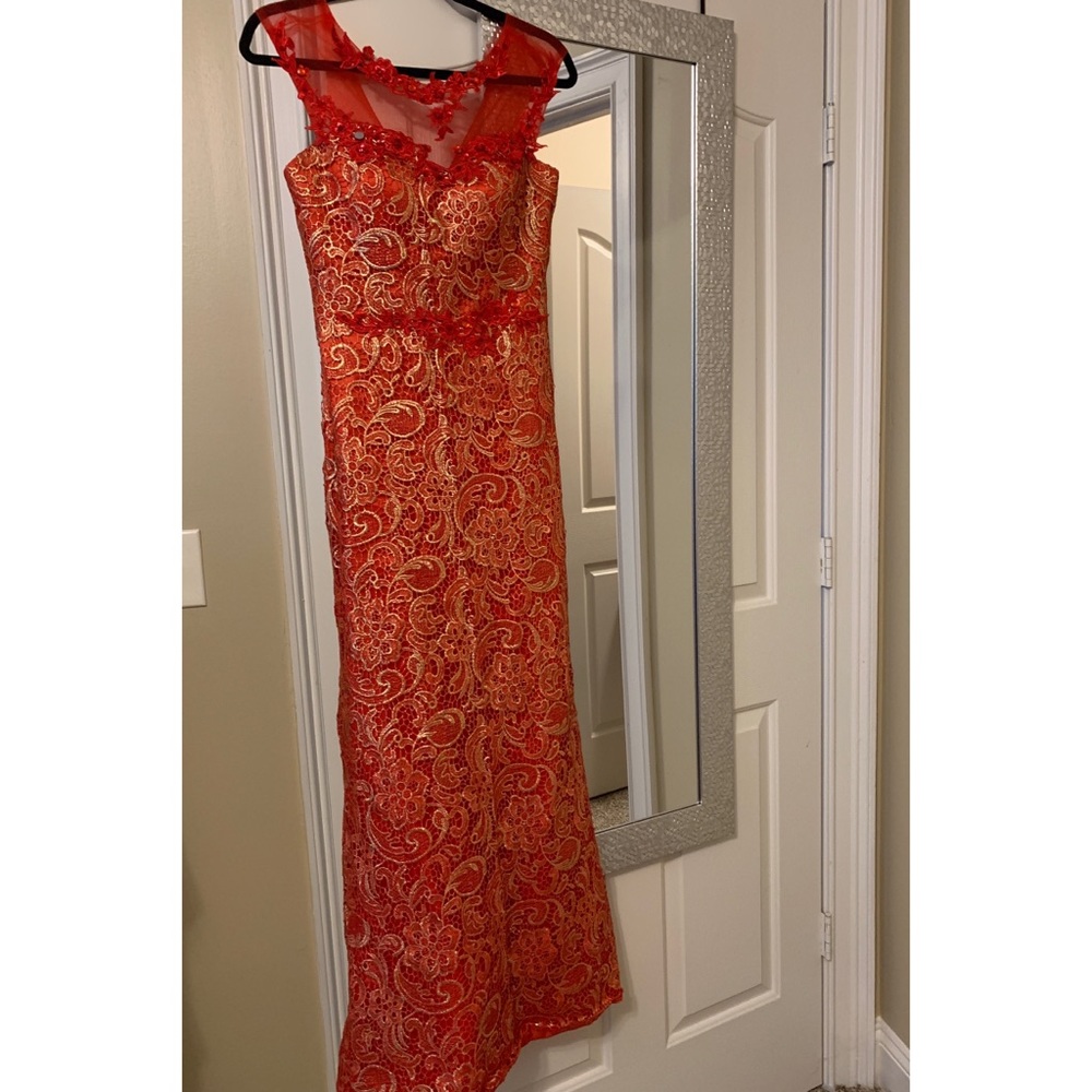 Beautiful Red Floor Length Evening Gown